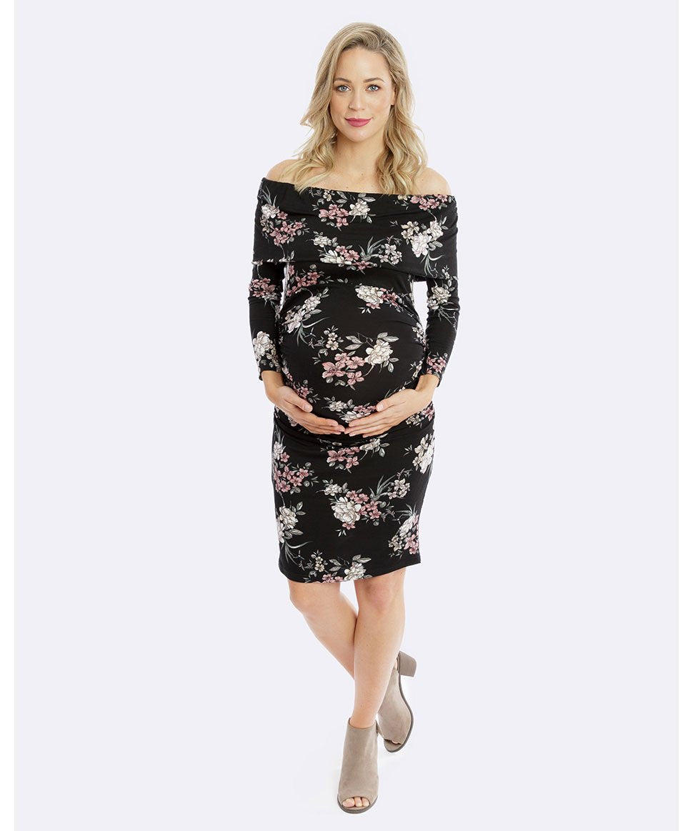 Chloe Off Shoulder Maternity Dress in Black Floral by Maive and Bo test.powertools.pc Chloe Off Shoulder Maternity Dress in Black Floral by Maive and Bo test.powertools.pc