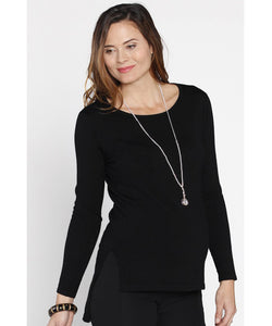 Knitted Maternity Tunic Long Sleeve - Black