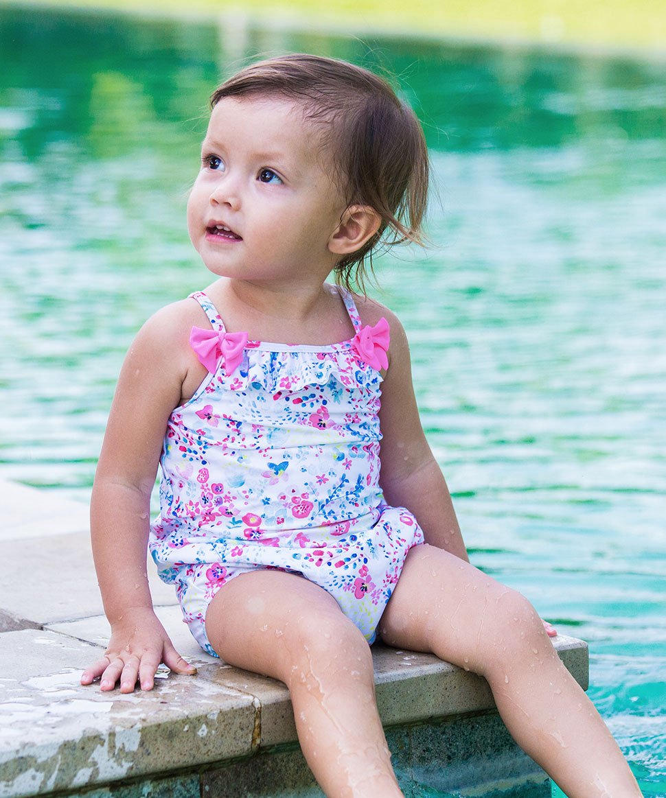 Ivy Frill Swimsuit with Bows in Floral