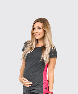 Active Workout Nursing Tee - Pink/Grey