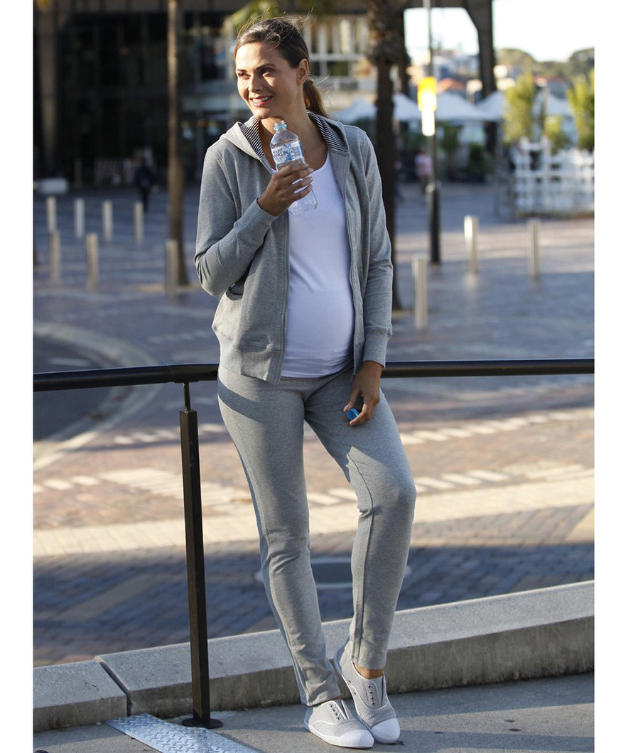 Maternity Tracksuit Set - Grey Marle