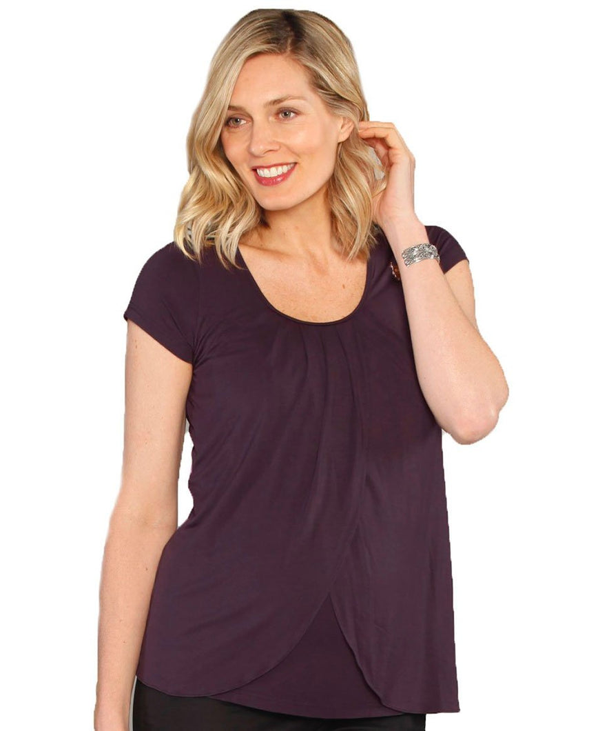 Petal Front Nursing Tee in Deep Violet