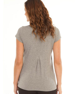 Petal Front Nursing Tee in Grey Marle