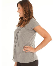 Petal Front Nursing Tee in Grey Marle