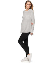 Rockabye Long Sleeve Maternity Tee Grey Marle