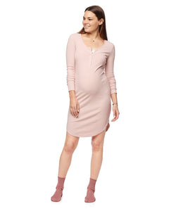 Until Tomorrow Henley Dress in Pink