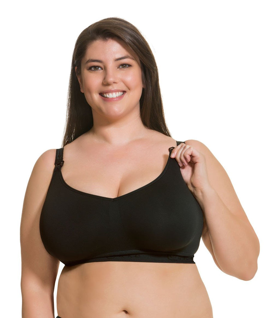 Sugar Candy Seamless Nursing Bra Larger Cups - Black