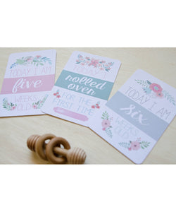 Floral Collection Baby Milestone Cards