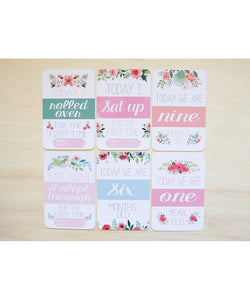 Twin Floral Collection Baby Milestone Cards