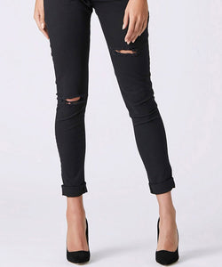 Bobbi Distressed Maternity Stretch Drill Super Skinny Jean