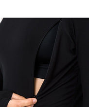 Long Sleeve Workout Nursing Tee - Black