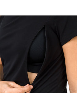 Active Workout Nursing Tee - Black