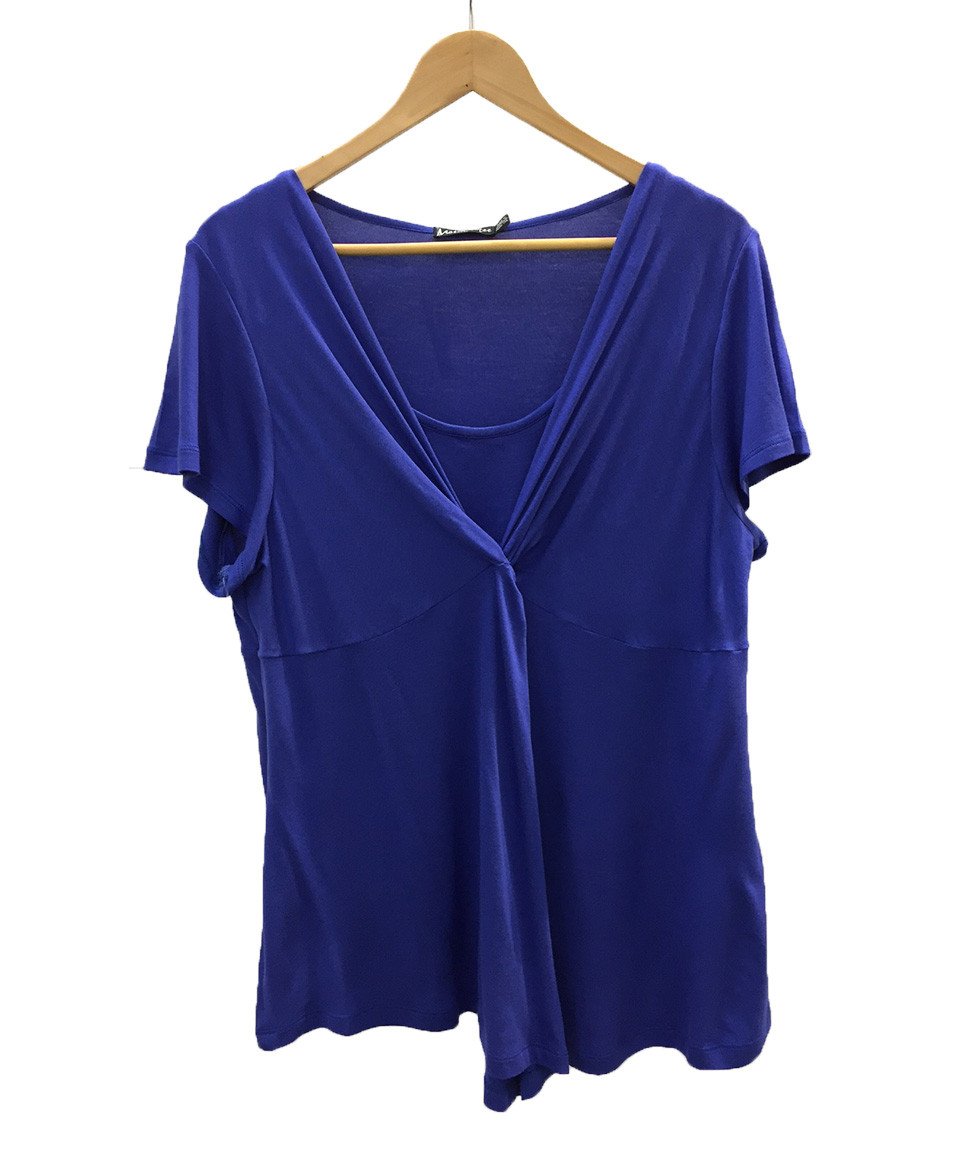 Twist Front Feeding Plus Size Maternity Top - Blue