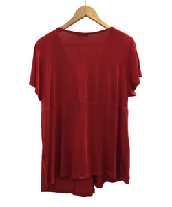 Twist Front Feeding Plus Size Maternity Top - Red