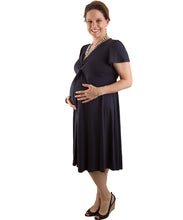 Knot Front Basic Plus Size Maternity Dress