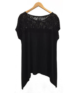 Lace Yoke Plus Size Maternity Top