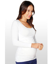 Long Sleeve Nursing Tee - White