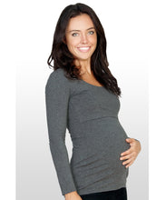 Long Sleeve Nursing Tee - Grey