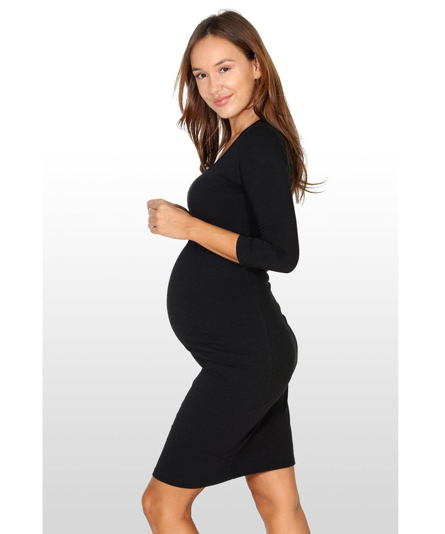 Body con black maternity dress