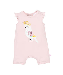Aloha Cockatoo Romper in Soft Pink