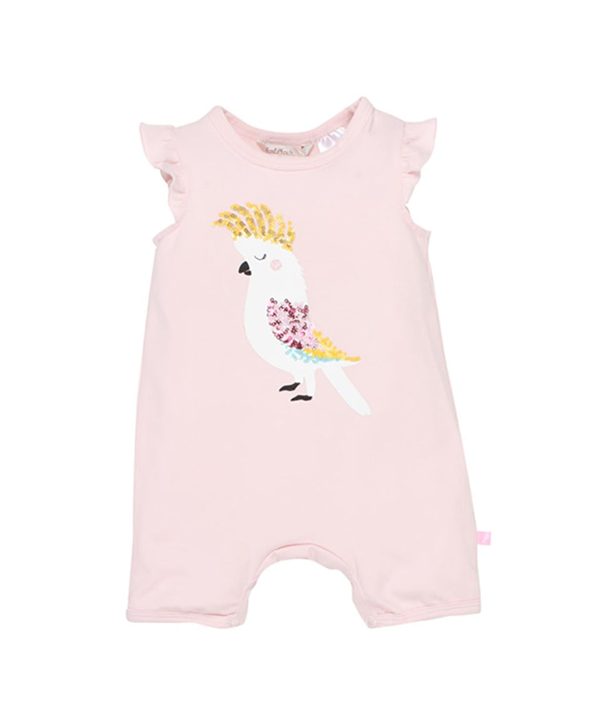 Aloha Cockatoo Romper in Soft Pink