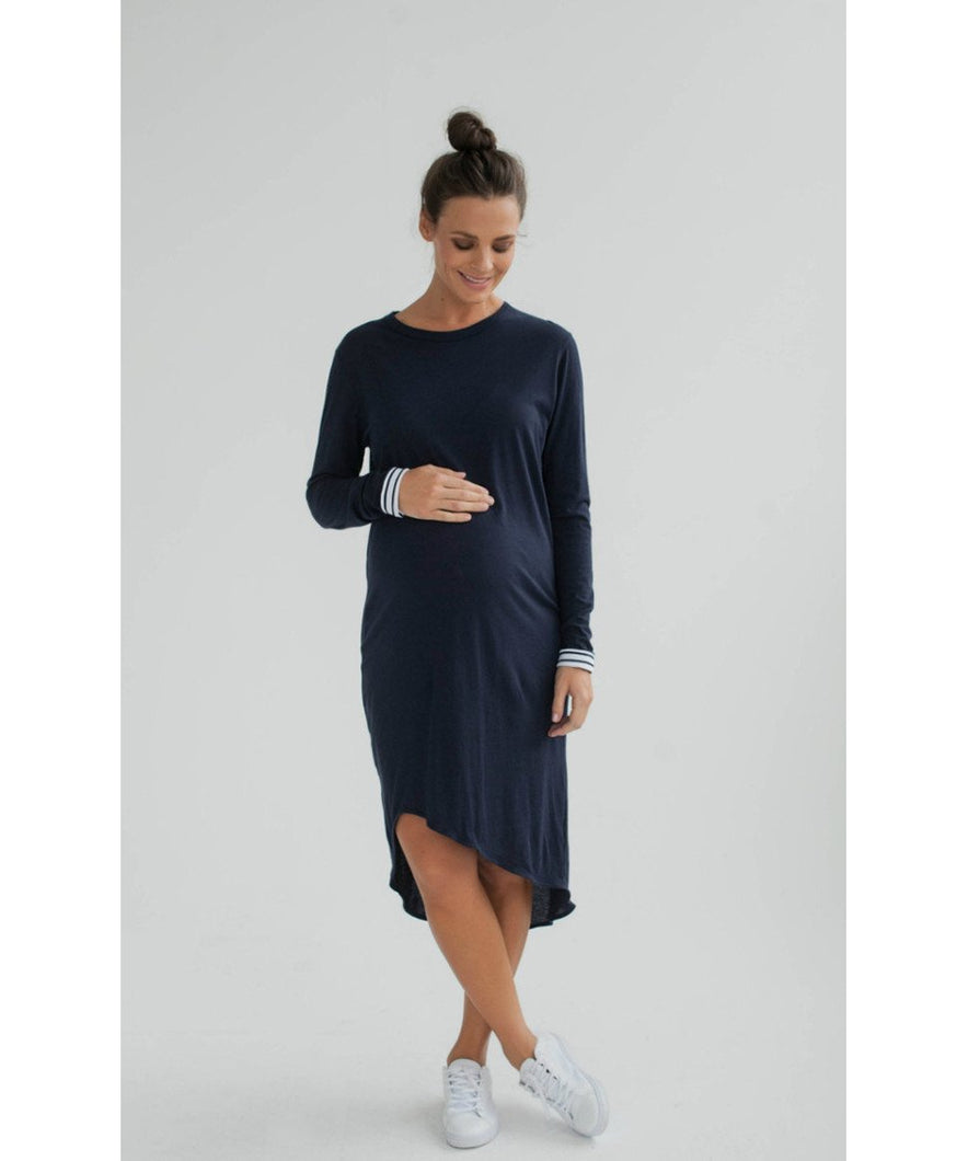 Legoe Grammar Maternity and Nursing Dress in Navy