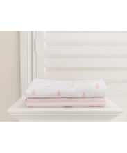 Lil Fraser 2 Fitted Cot Sheet Set Pink Raindrop and Stripe