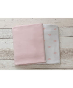 Lil Fraser 2 Set Fitted and Flat Cot Sheets Pink