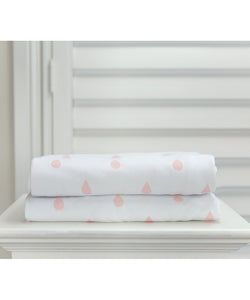 L'il Fraser 1 Fitted Cot Sheet Pink Raindrop