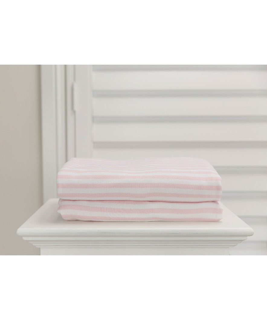 L'il Fraser 1 Fitted Cot Sheet Pink Stripe