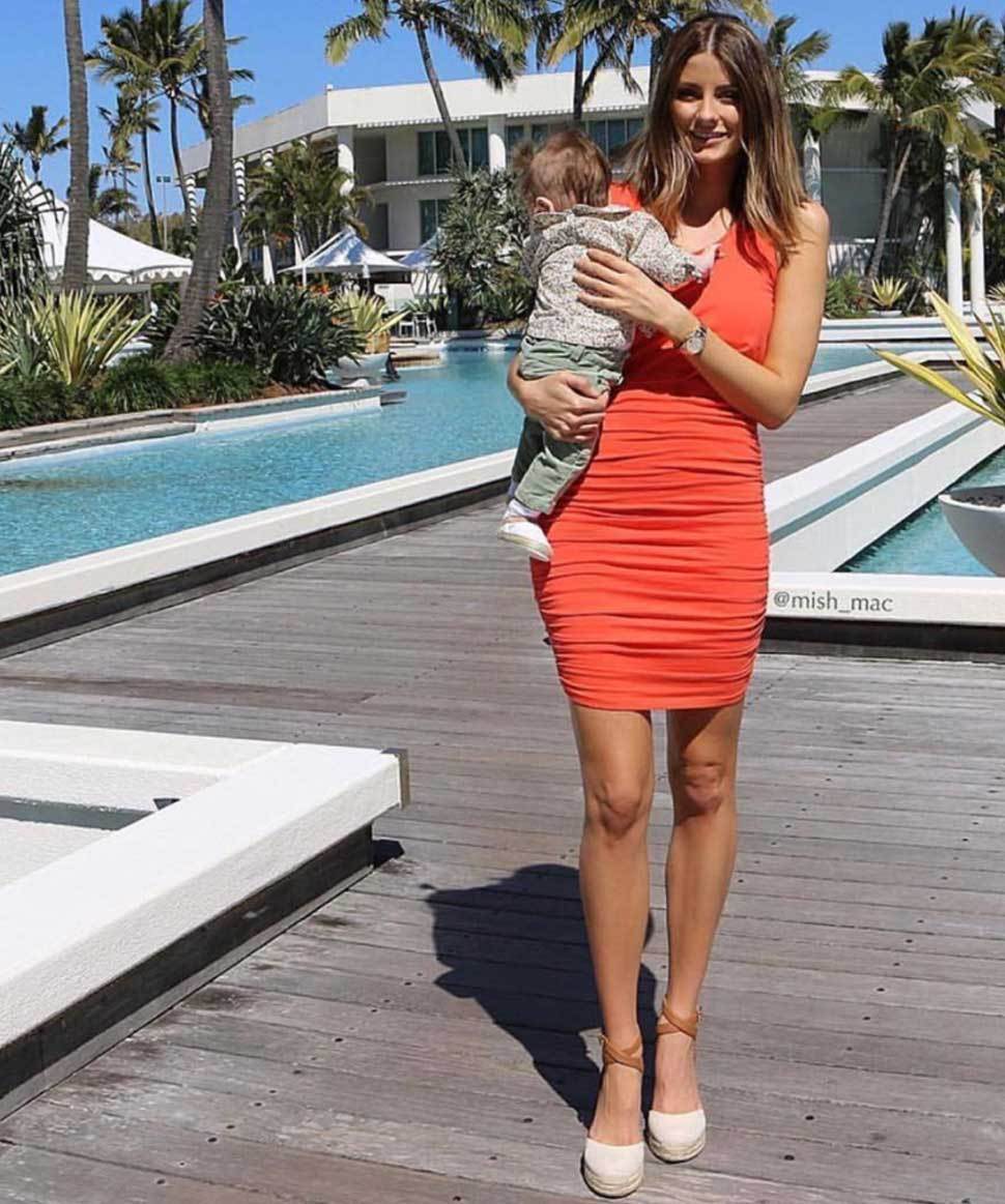 Lindsay Nursing Dress in Tangerine