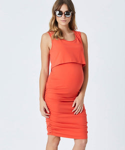 Lindsay Nursing Dress in Tangerine