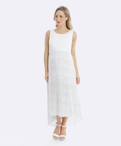 Rosie Hi Lo Maternity Dress in White