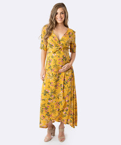 Harlow Maternity Wrap Dress in Tuscan Sun Print