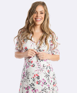 Harlow Maternity Wrap Dress in Jasmine Floral