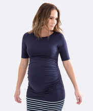 Luella Maternity Dress in Navy & White