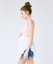 Sleeveless Babydoll Nursing Knit in Pop Pink/White