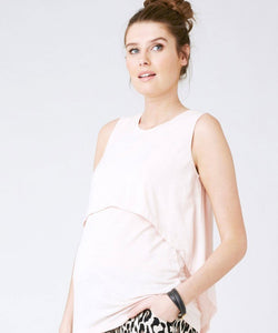 Swing Back Nursing Tank in Pink Sand