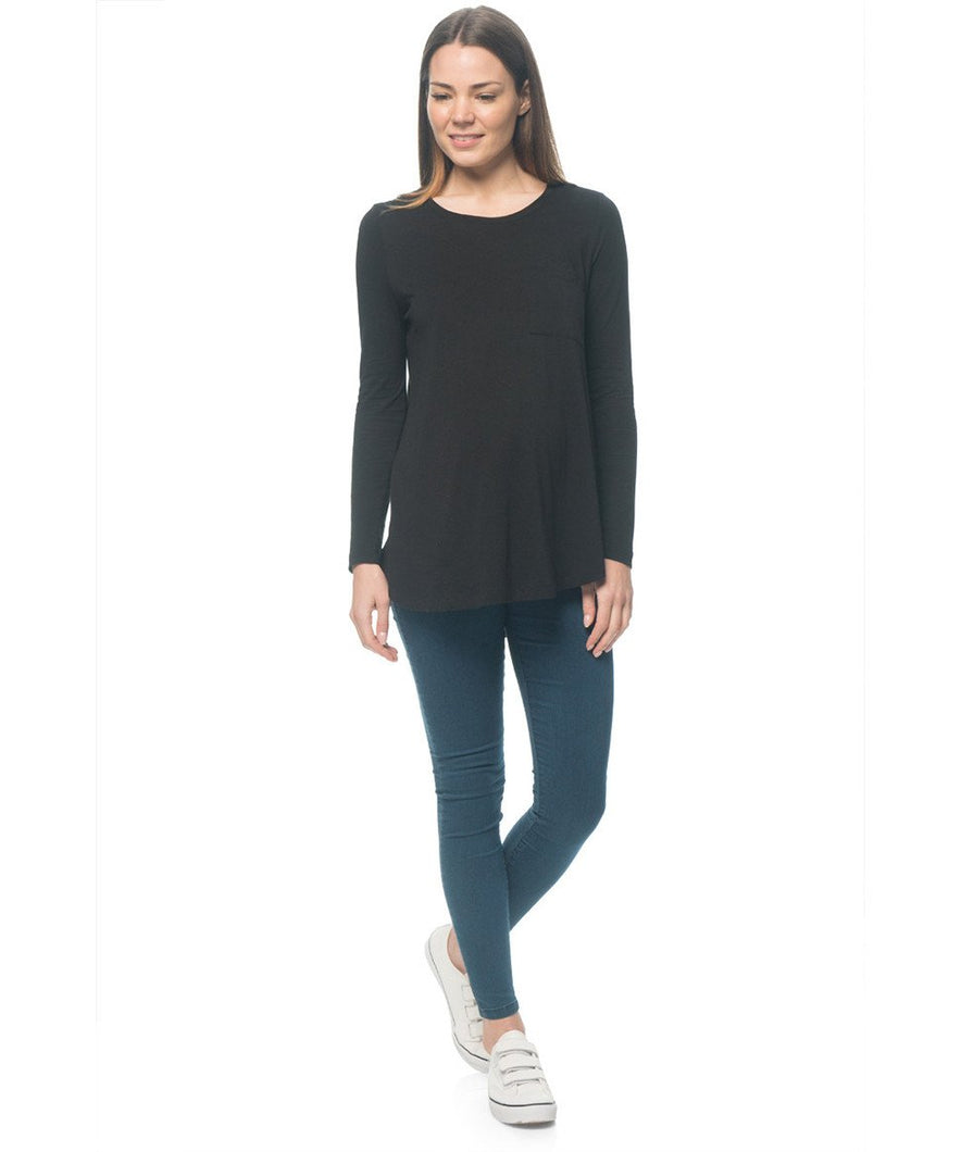 Rockabye Long Sleeve Maternity Tee Black