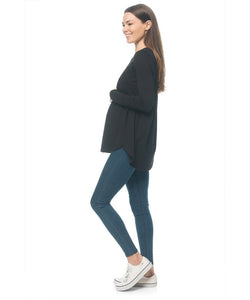 Rockabye Long Sleeve Maternity Tee Black
