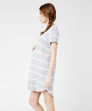 Relaxed T-Shirt Dress in White & Silver