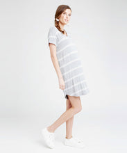 Relaxed T-Shirt Dress in White & Silver