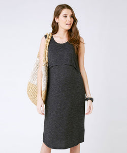 Swing Back Nursing Midi Dress in Granite