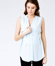 April Nursing Tunic Top in Blue Sage