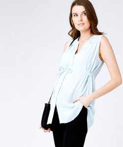 April Nursing Tunic Top in Blue Sage