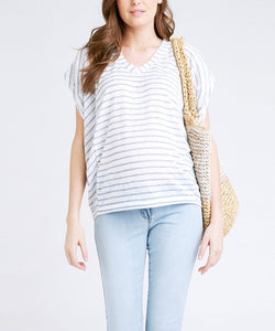 Riviera Knit Top in Indigo & White