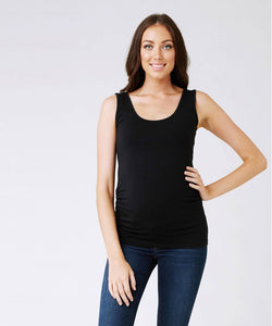 Scoop Neck Tube Tank in Black