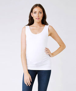 Scoop Neck Tube Tank in White