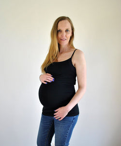 Sophie Camisole with crop shelf in Black
