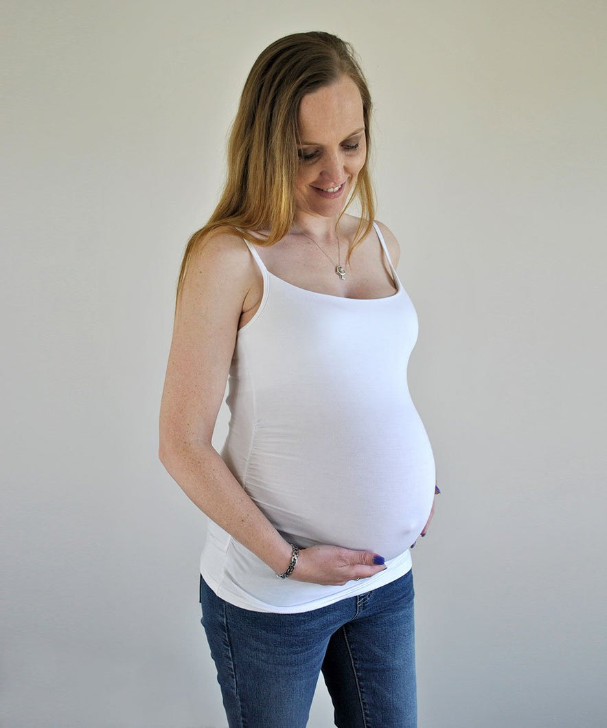 Sophie Camisole with crop shelf in White